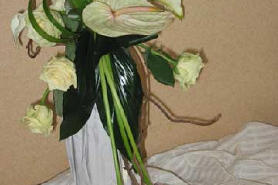 Bouquet de mariée en pot